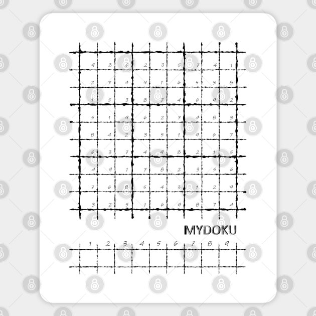 Mydoku_coloring # 001_001_F&B: Sudoku, Sudoku coloring, logic, logic puzzle, holiday puzzle, fun, away from screen Magnet by Mydoku